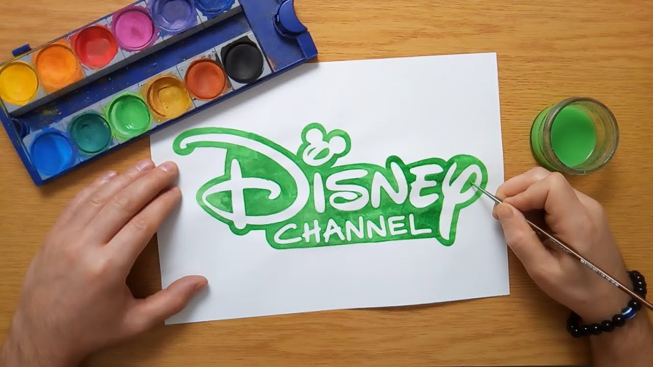 green Disney Channel logo - painting