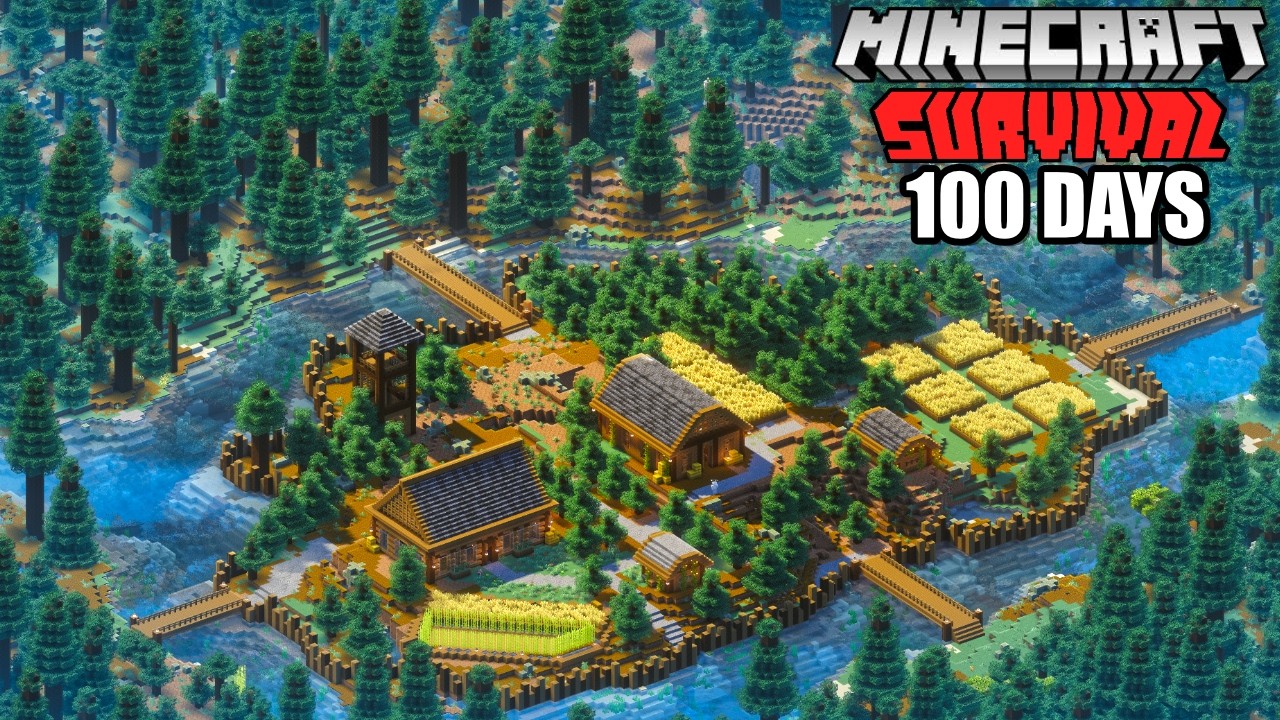 I Survived 100 Days Trapped in a Forest in Minecraft