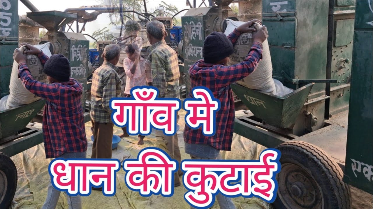 Dhaan ki kutai gaon gaon mein aur ghar ghar // धान की कुटाई गांव गांव और घर घर //