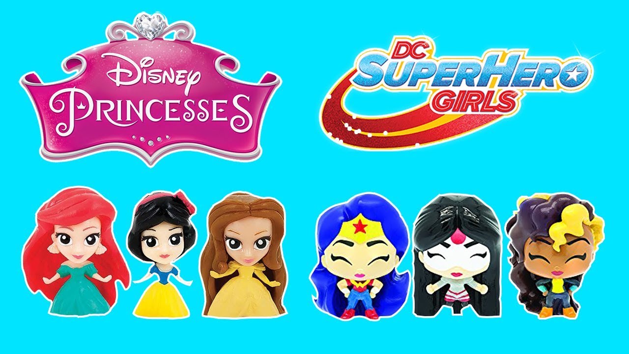 DC Super Hero Girls Fashems and Disney Princess Fashems Toy Unboxing