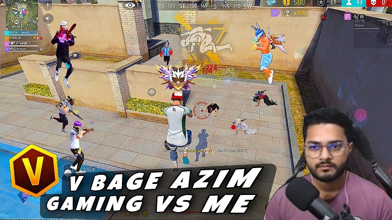AZIM GAMING VS ME ☠️ || SOLO VS SQUAD || GREANA FREE FIRE