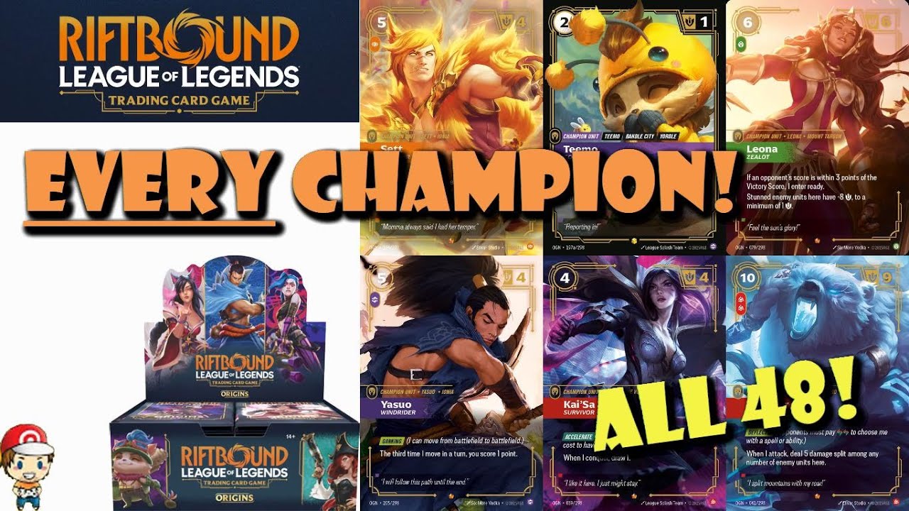 EVERY Champion Revealed from Riftbound Origins! All 48 Champions! (Riftbound TCG News)