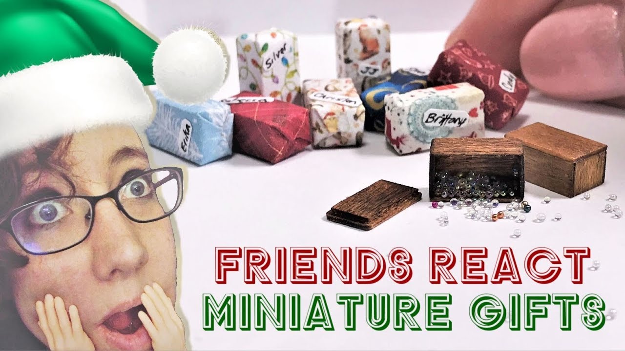 My Friends React to and Open Miniature Presents! Watch Me Make Them! | Dollhouse | 1:24 Scale DIY