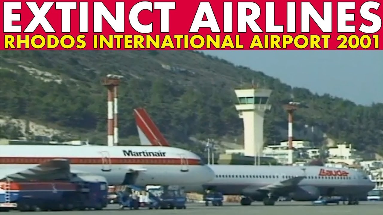 30mins of EXTINCT AIRLINES at Rhodos Airport (2001)