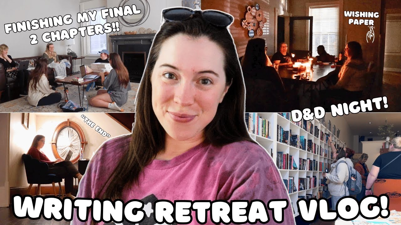 WRITING RETREAT VLOG | finishing my final 2 chapters, typing The End, & plowing through re-reads!