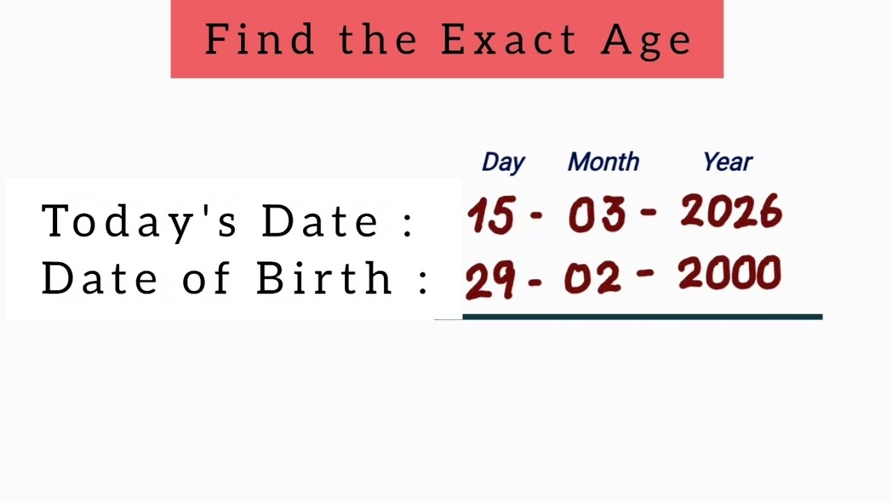 Find Age When DOB is 29 Feb | Leap Year Age Calculation Trick