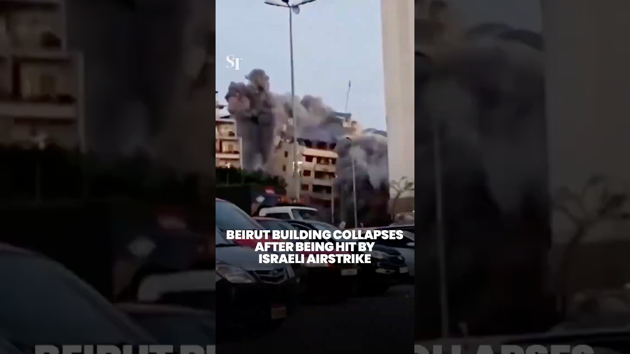 Building in central Beirut collapses after being hit by Israeli airstrike