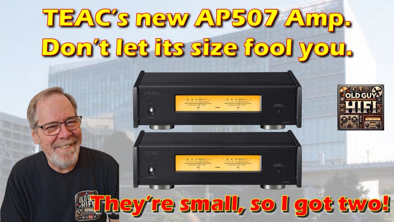TEAC’s new AP507 Amp. Don’t let its size fool you. They’re small, so I got two!