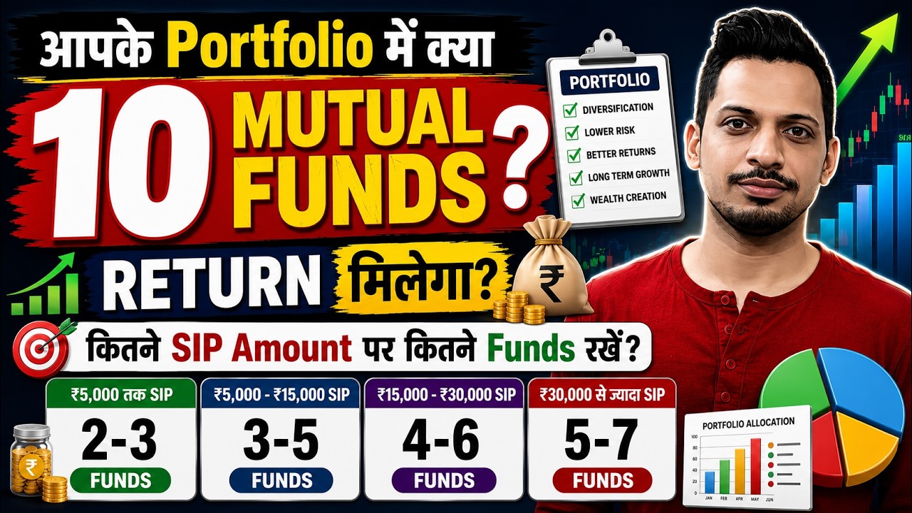 आपके Portfolio में क्या 10 Mutual Funds हैं? Return मिलेगा? कितने SIP Amount पर कितने Funds रखें?