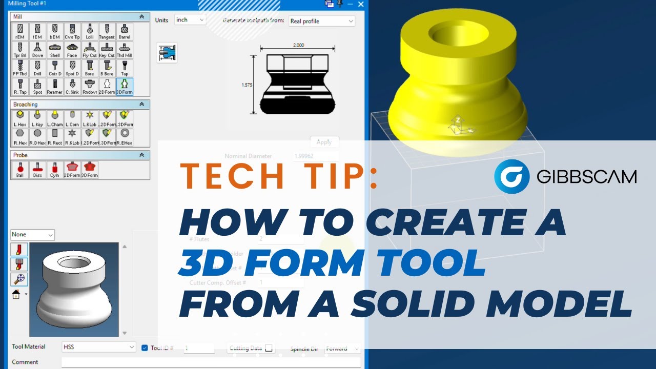 How to create a 3D form tool from a solid | GibbsCAM Tech Tip
