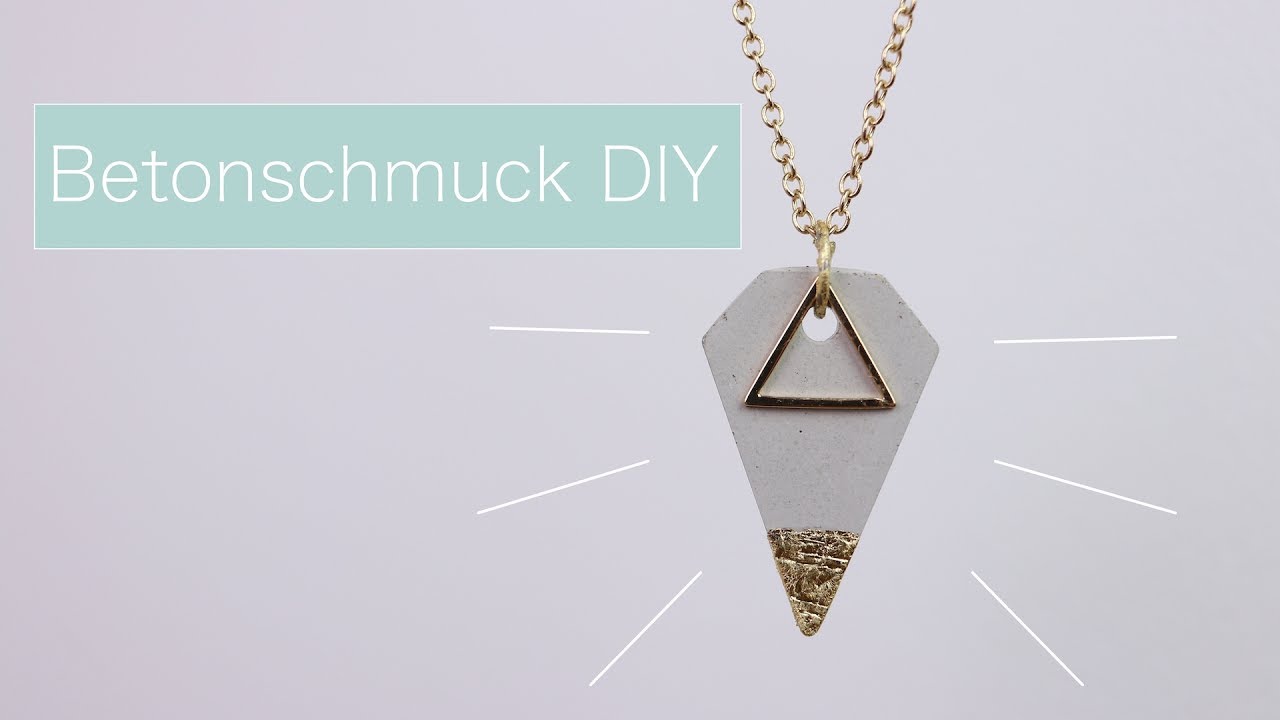 Schmuckbeton-Kette mit Blattgold selber machen