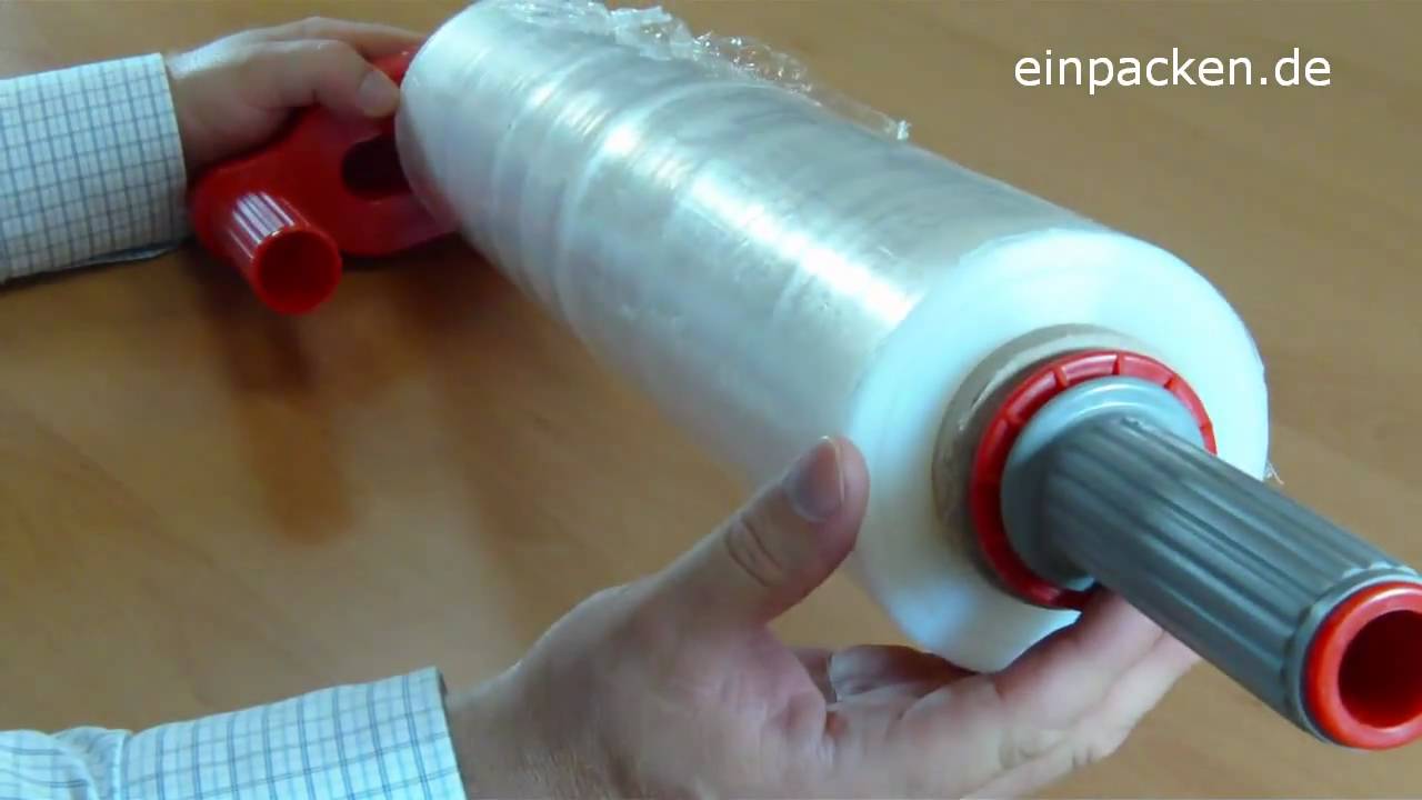 Stretchfolienabroller auf Plastik | www.einpacken.de