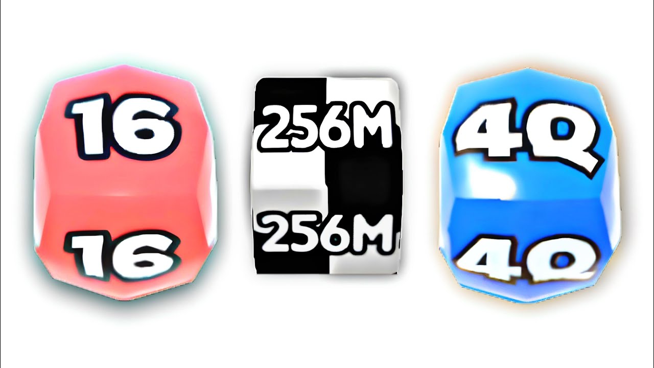 Jelly Run 2048 Showdown score 4Q to16 Normal vs Split: Jelly Race Numbe run merge 256M