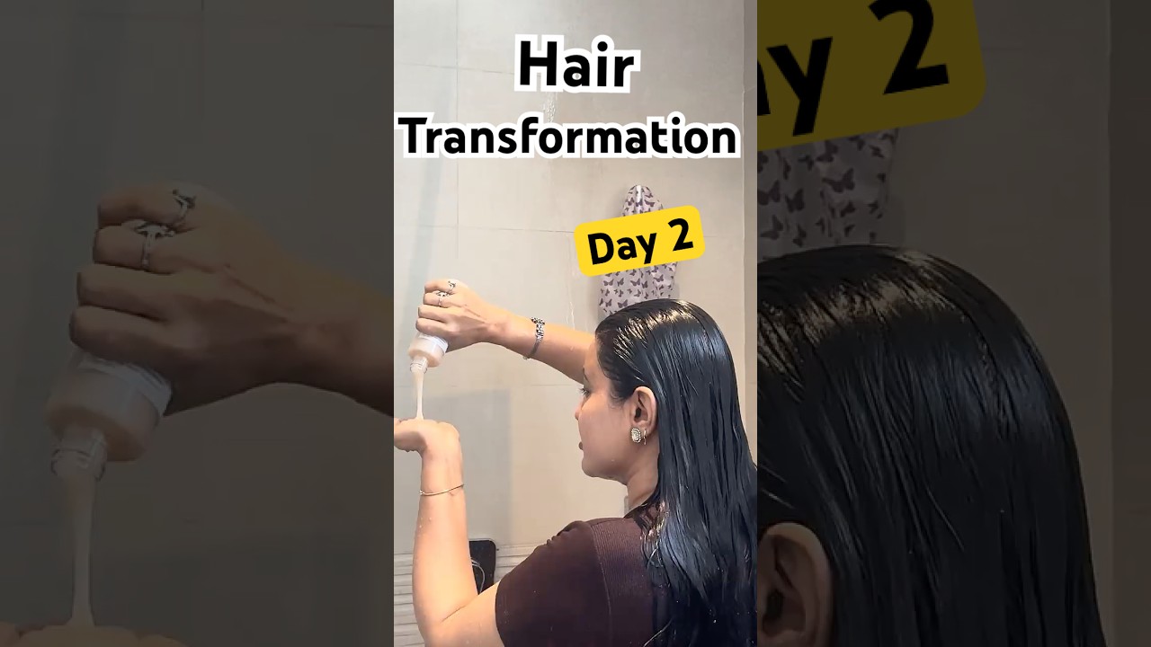 Hair Transformation in 1 Week -Soft Shiny Long Hair (Day2) #preityprerna #shorts #hairtransformation