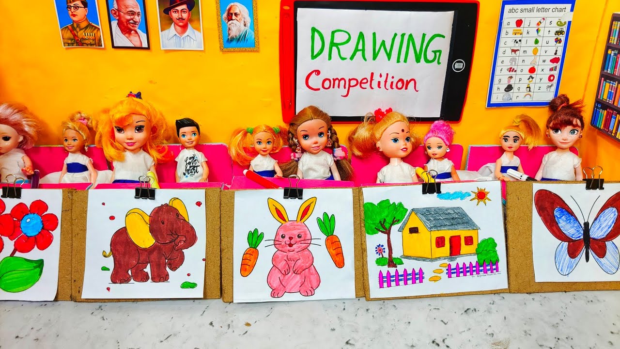 My Little Daughter Part-454 || মিঠিদের স্কুলে দুন্দুমার Drawing Competition হলো || পুতুলের গল্প