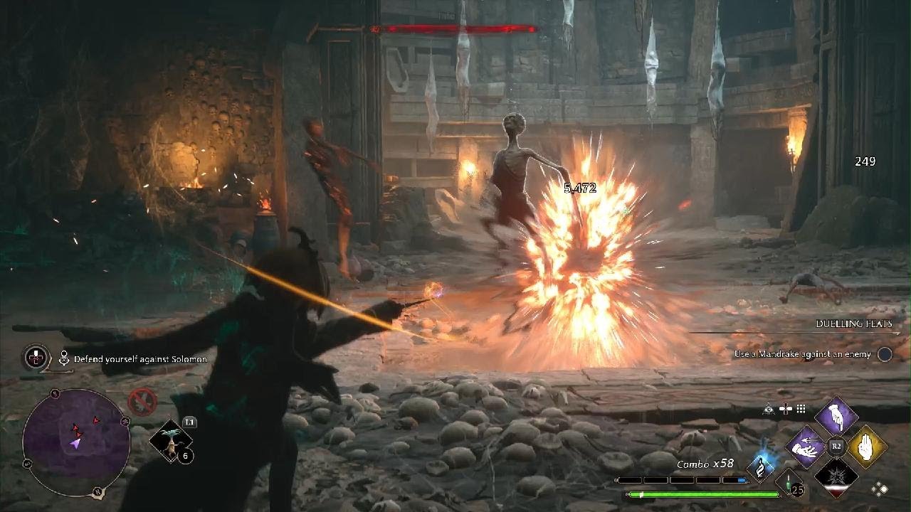 Solomon Sallow Boss Fight (Hard Difficulty) - Hogwarts Legacy No Damage
