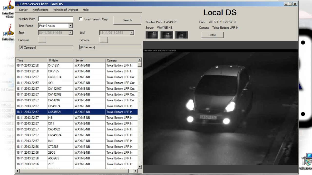 iTrackLPR Data Server Client Searching