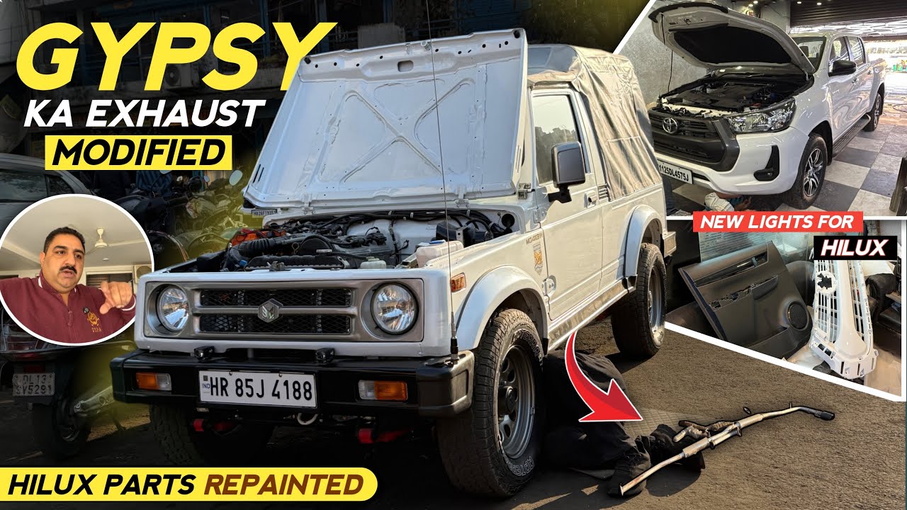 Gypsy Ka Exhaust Change | HILUX Exterior Modification Part Paint Kar Diye | 