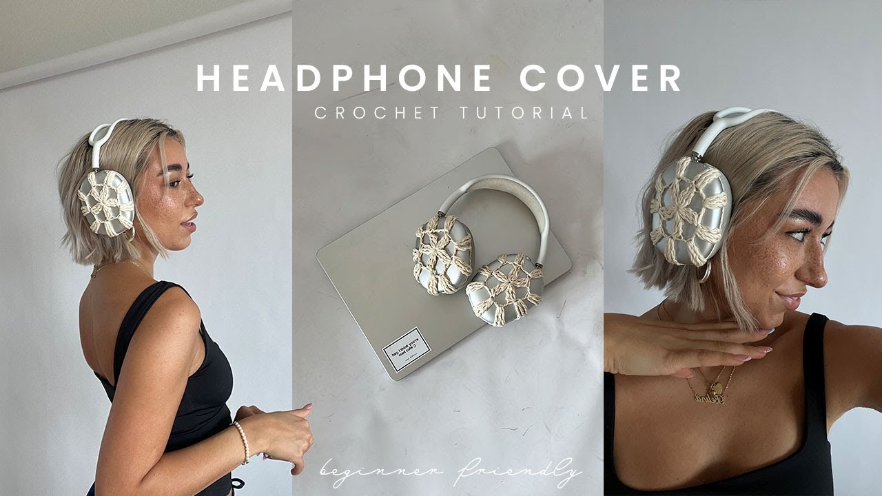 easy floral CROCHET HEADPHONE COVER | AirPods pro case quick, beginner friendly tutorial