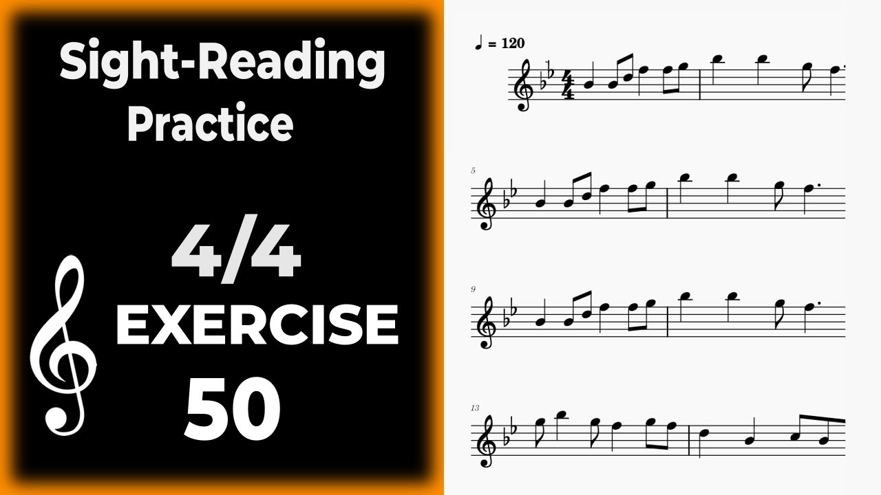 Sight Reading - Ex 50 - 4/4 Bb Major - Intermediate