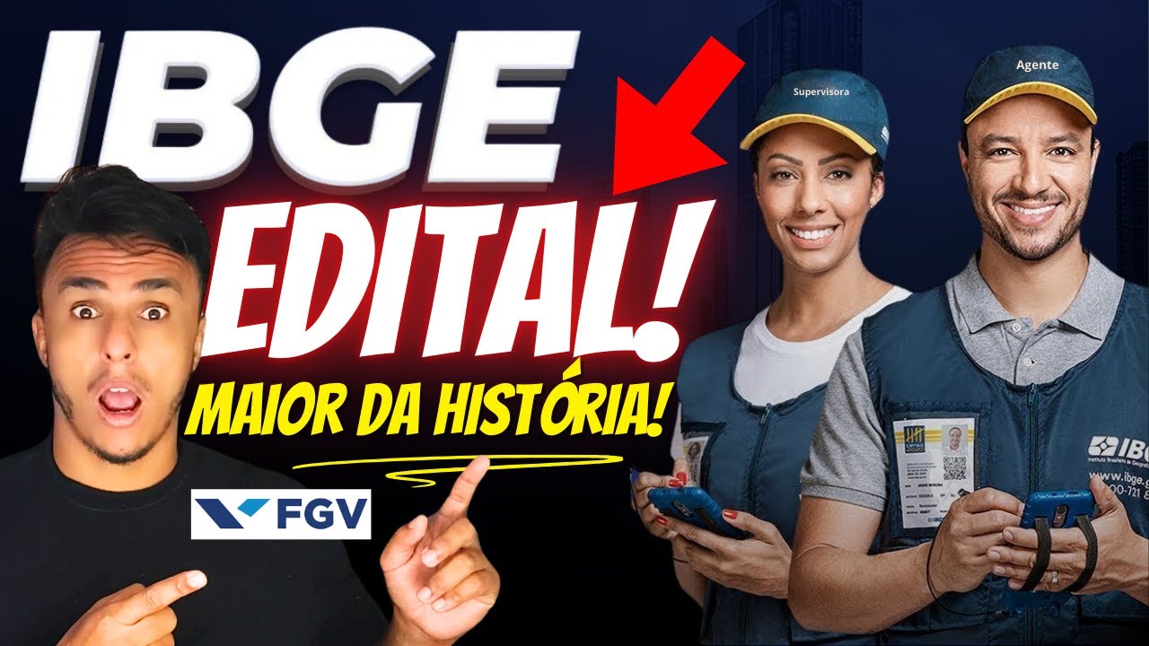 Urgente !!! Edital IBGE 2025 para 9.850 Vagas, Nível Médio, Todo Brasil será o maior da História !!!