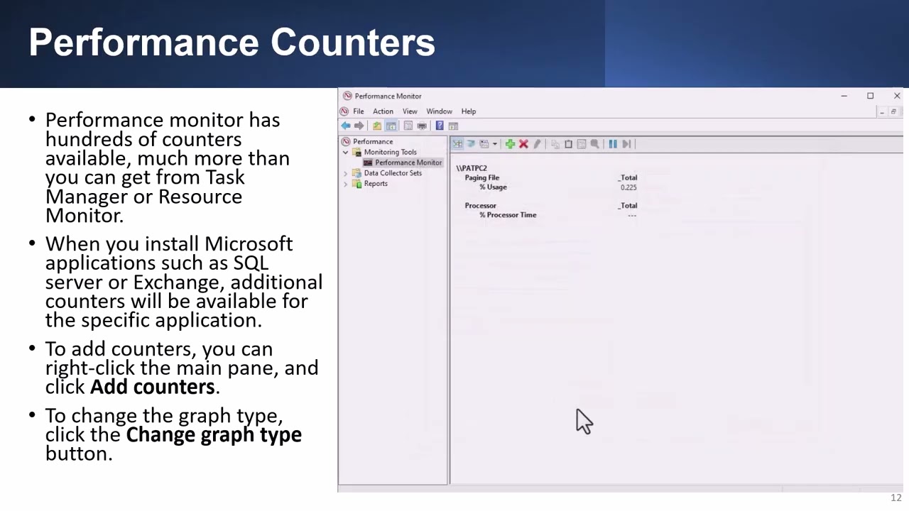 CompTIA A+ 16-06 Windows Tools - Part 6 - Resource Monitor and Performance Monitor