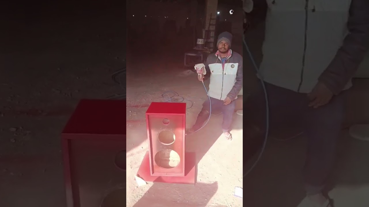 DJ cabinet red colour speaker paint #viral