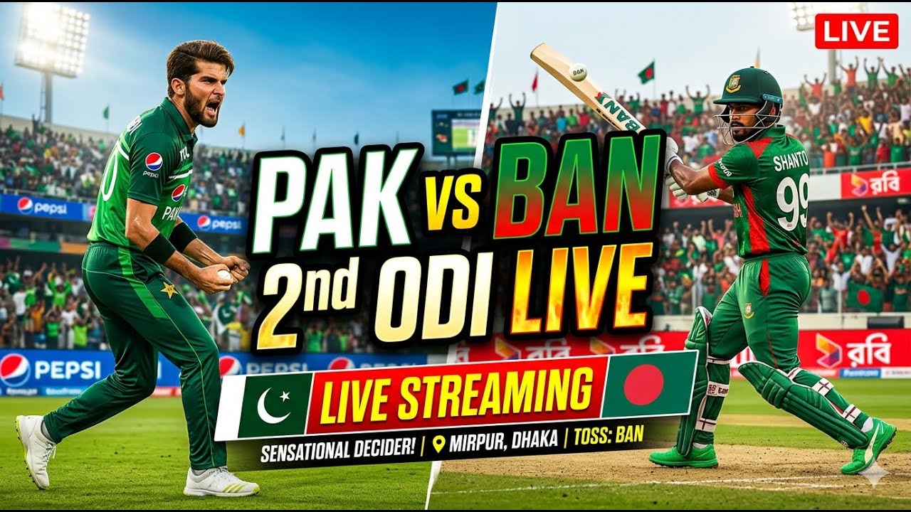 PAK vs BAN 2nd ODI Live Streaming 🏏 | Pakistan vs Bangladesh Live Match Today | Series Decider?