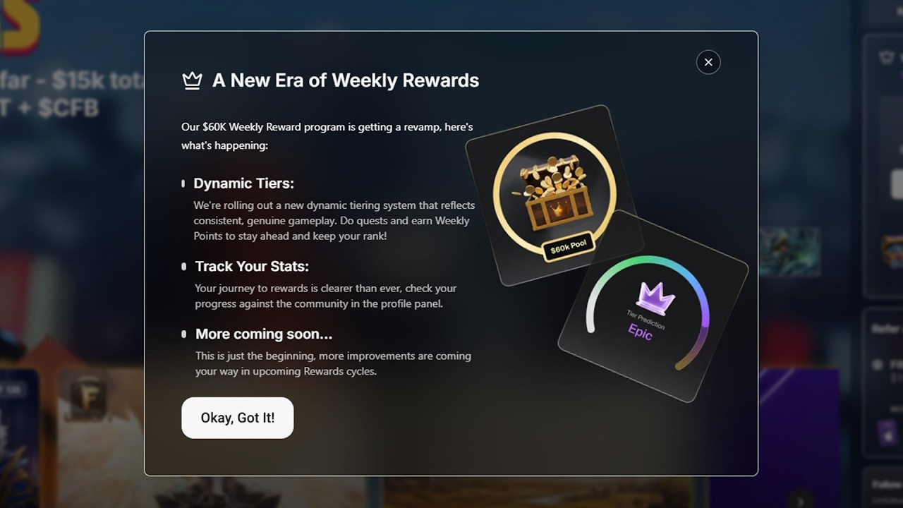 Nova distribuição de prêmios na Immutable Play - $60k por mês