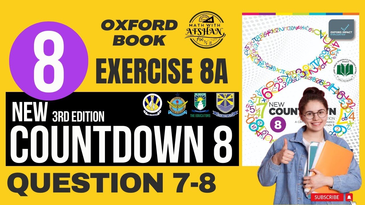 Class 8th Math Exercise 8A Question 7-8 | New countdown third edition | oxford | Math with Afshan