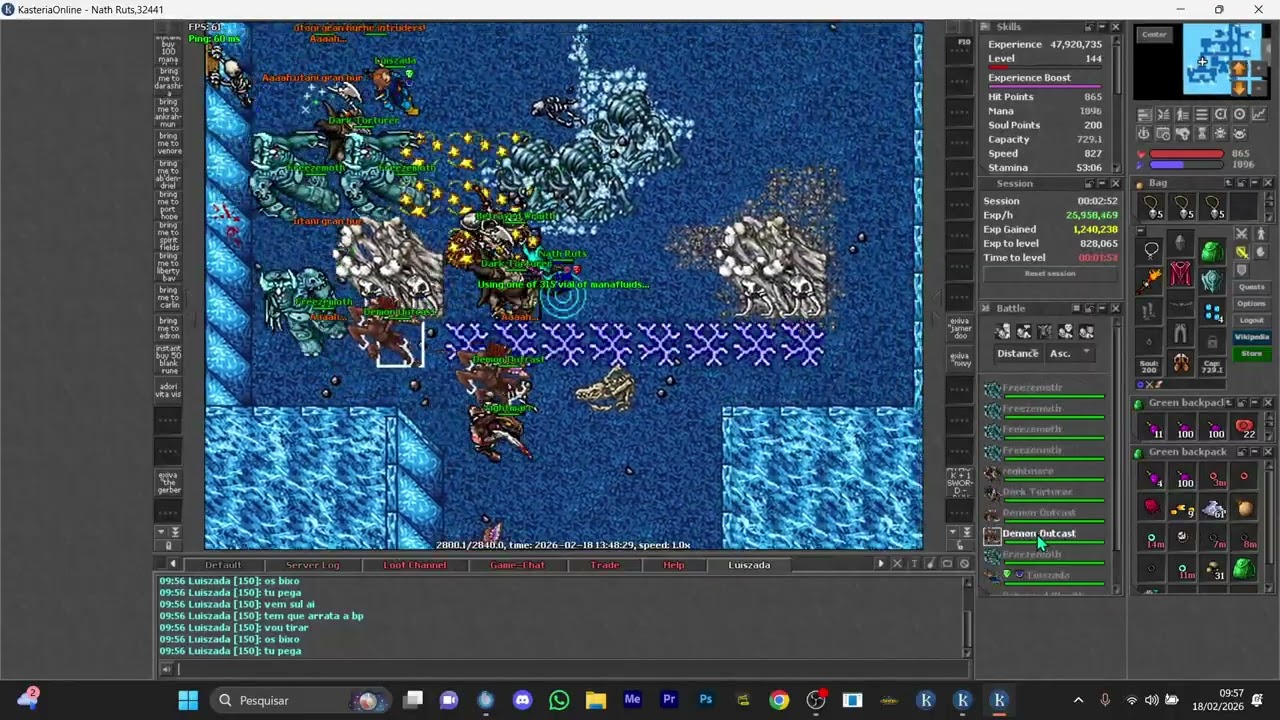 SALVANDO UMA BAGMANA NOS FREEZEMOTH (TENTANDO) KASTERIA 8.0