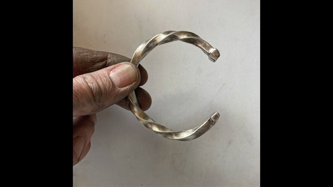 Sterling Silver Twisted Cuff Bracelet | Men's Designer Handcrafted Bracelets | LUGDUN ARTISANS