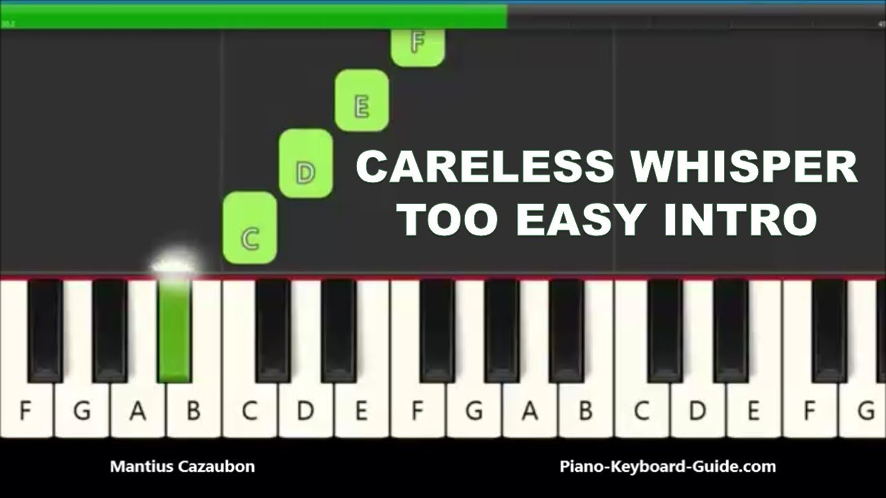 George Michael Careless Whisper Intro Right Hand Slow Very Easy Piano Notes