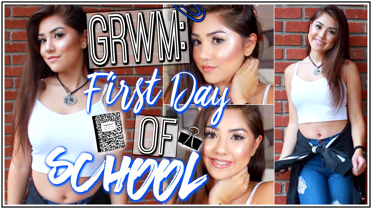 GRWM: First Day of School! ♡ Senior Year ♡ Makeup & Outfit ♡ xlivelaughbeautyx