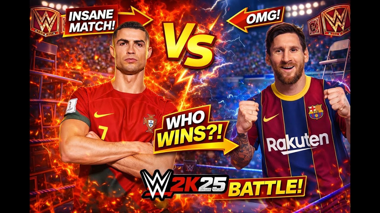 Ronaldo vs Messi | WWE 2k25 Live 🔴 #shorts #shortslive #shortsfeeds #cr7 #messi