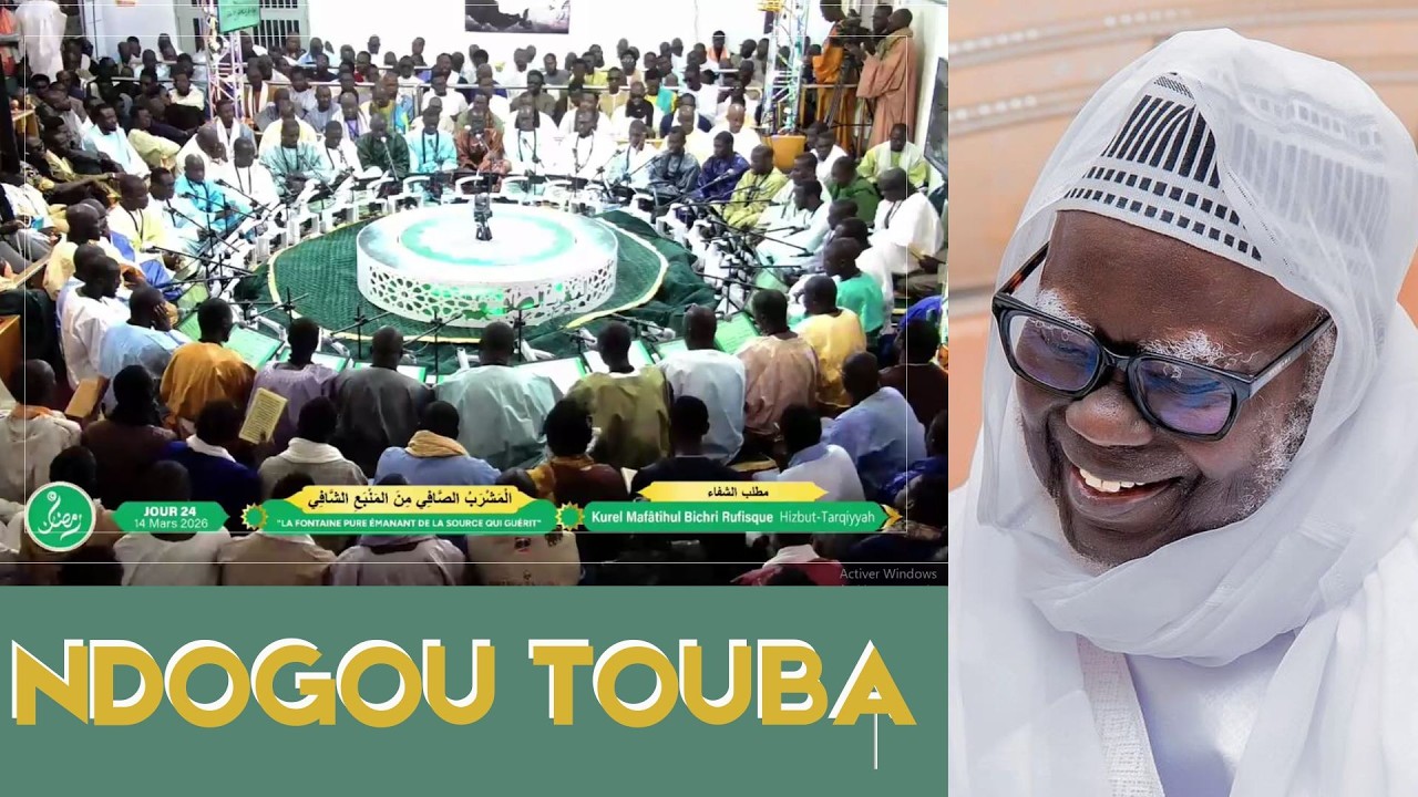🔴 En Direct - Ndogou Touba et Mashrab Chafi |  Jour 28  RAMADAN 1447h | 2026 sur Al Mouridiyyah TV