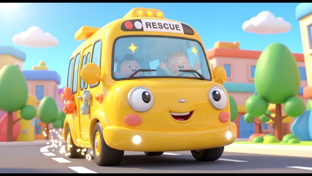 Wheels on the Bus Go on a City Rescue Ride! 🚨🚌 | Action-Packed Nursery Rhyme for Kids