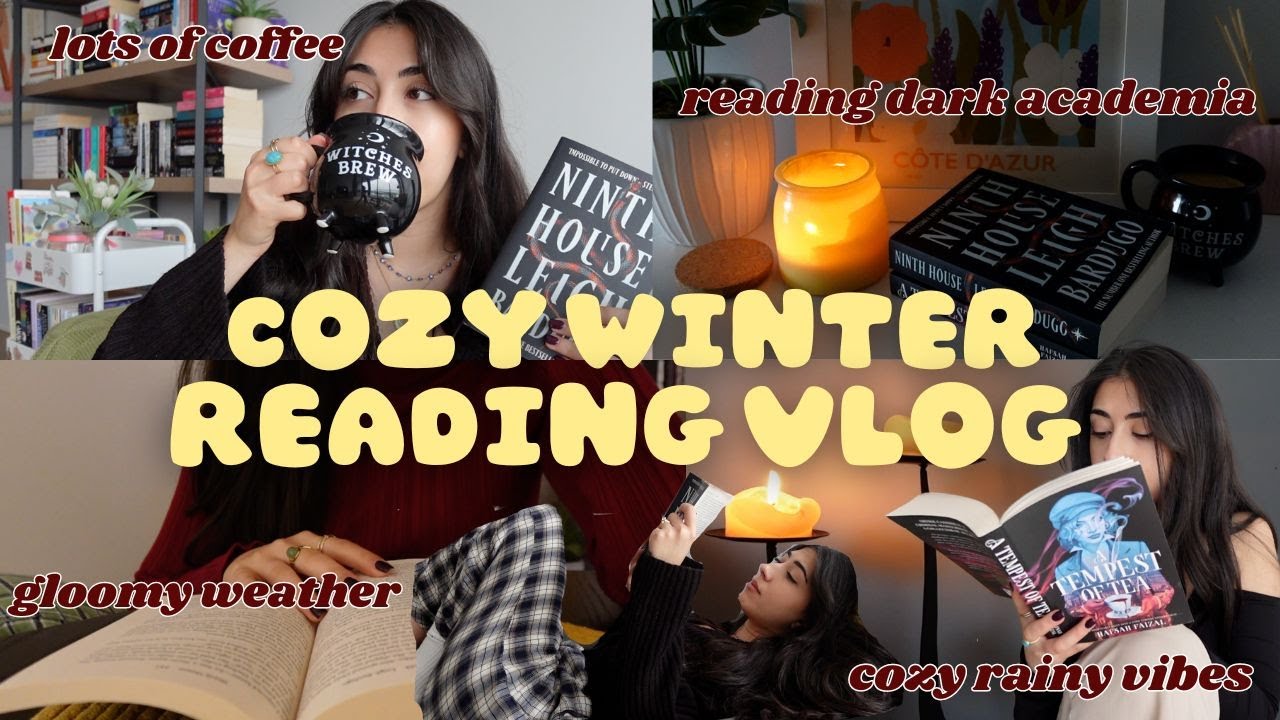 rainy reading vlog🌧️📖🕯️dark academia, gloomy weather, plenty of hot drinks and cozy vibes☕️🧸