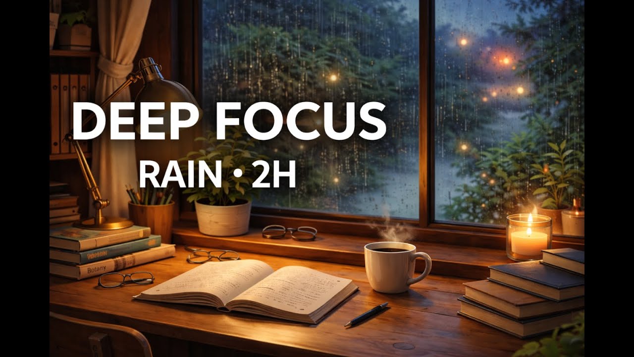 Rain Sounds for Deep Focus (2 Hours) | Calm Work & Study Ambience