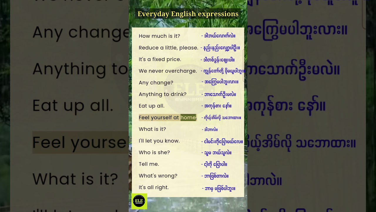#englishspeaking #englishspeakingformyanmar