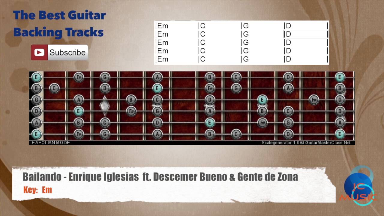 🎸 Bailando - Enrique Iglesias  ft Descemer Bueno & Gente de Zona Guitar Backing Track