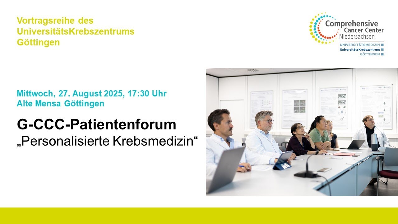 „Personalisierte Krebsmedizin“ | Maßgeschneiderte Therapien als Chance - G-CCC Patientenforum 2025