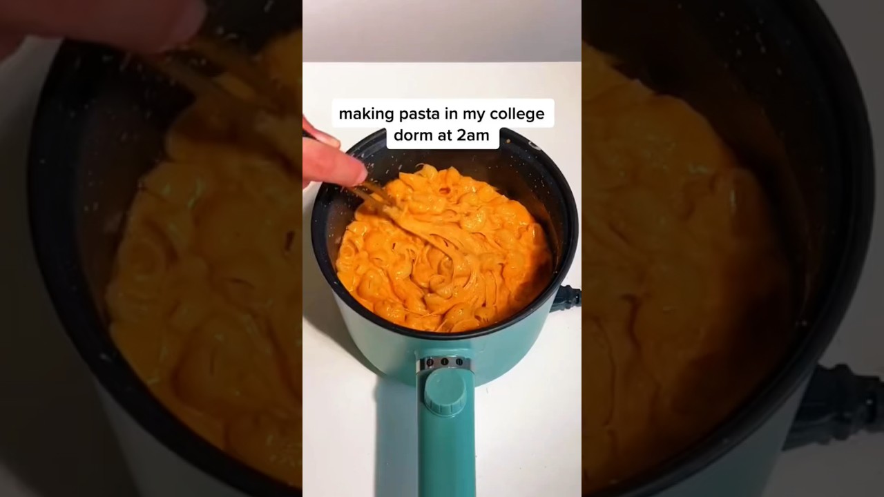 making pasta in my college dorm at 2am 👀 #college #collegelife #cooking