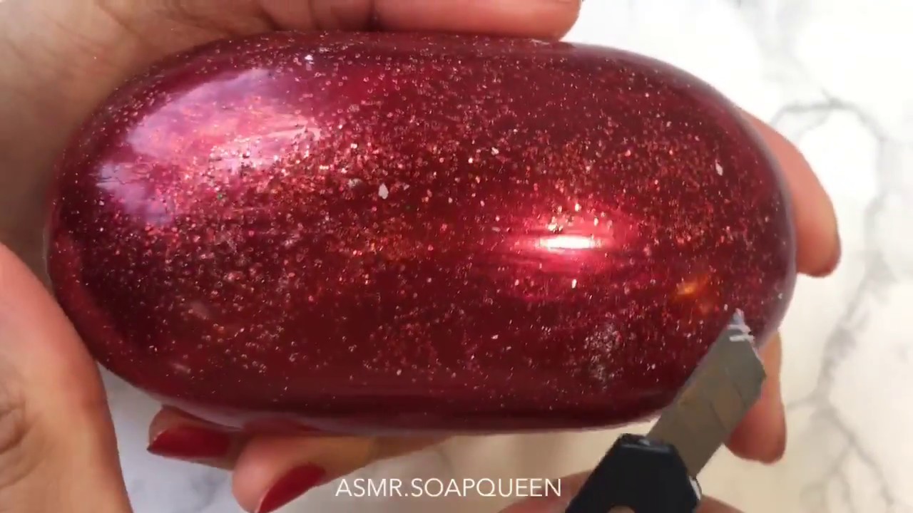 Red Galaxy - Relaxing soap cutting