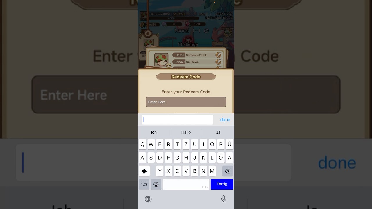 Новый промокод в игре Legend of Mushroom.