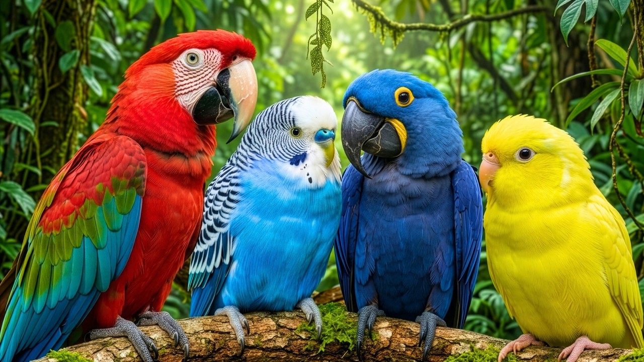 MOST VIBRANT PARROTS ON EARTH 🦜 NATURAL BIRD CALLS FOR STRESS RELIEF & MEDITATION 🌿 BIRDS CHIRPING