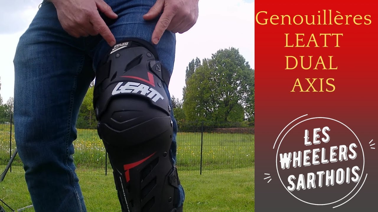 Protection complète tibia genou avec les Genouillères Leatt DUAL AXIS - BLACK 2021