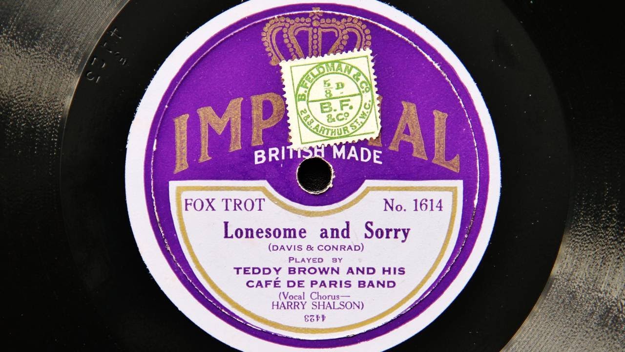 Teddy Brown and His Cafe de Paris Band - Lonesome and Sorry (1926)