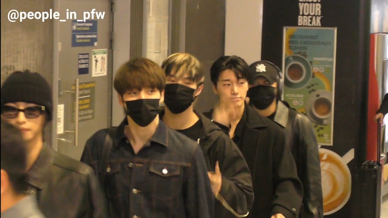 ATEEZ 에이티즈 arriving in Paris CDG airport for the M Countdown show - 13.10.2023