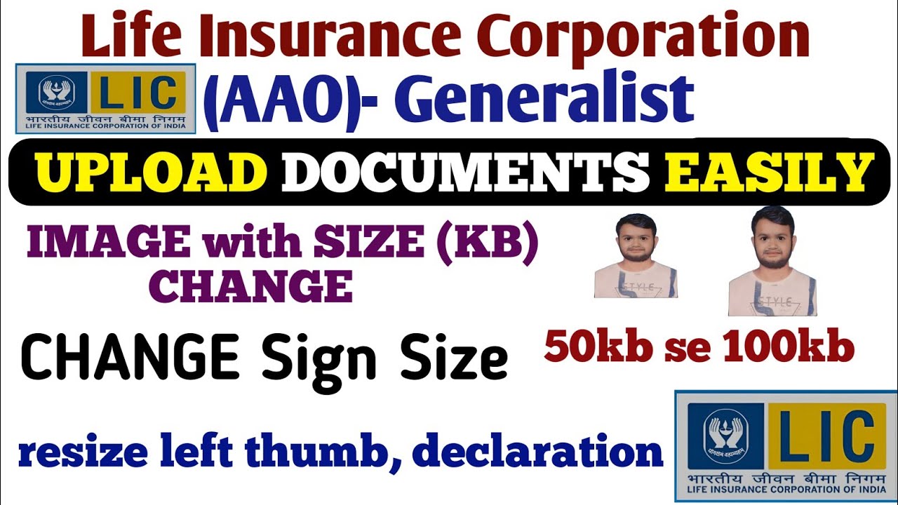 (LIC) AAO (Generalist) Form 2025: Photo, Signature & Thumb Impression Upload Guide